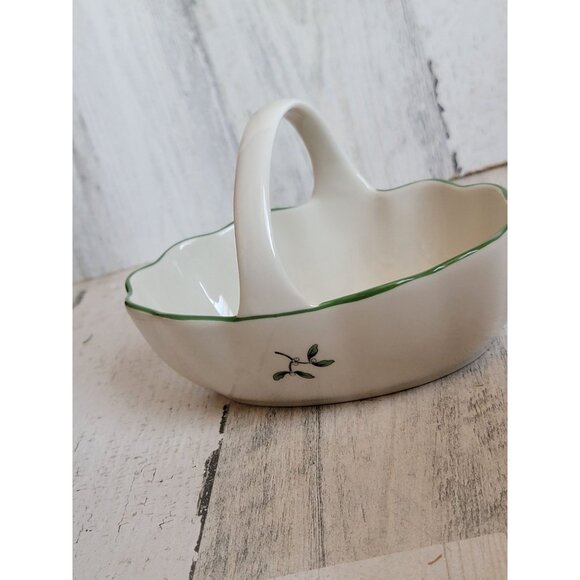 Spode Basket with handle 6" Vintage home‎ decor tree Mistletoe - Picture 5 of 6